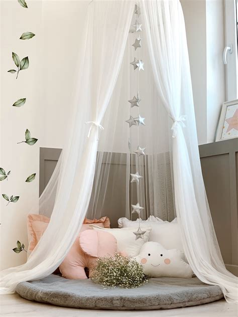 White Tulle Canopy White Canopy Curtains Bed Canopy - Etsy