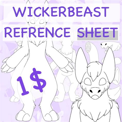 Wickerbeast Reference Sheet Female and Gender Neutral Lines - Etsy