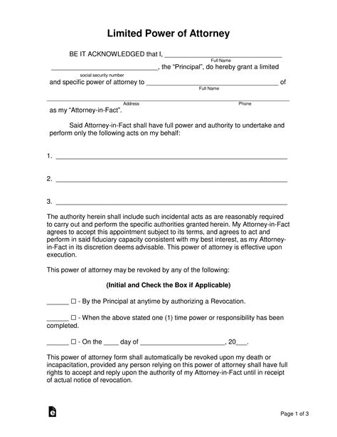 Printable Poa Forms