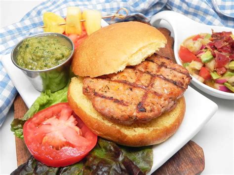 Grilled Pork Burgers with Pineapple Salsa Recipe