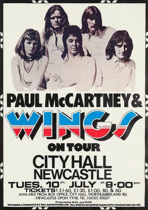 Paul McCartney & Wings 1973 Newcastle Concert Poster