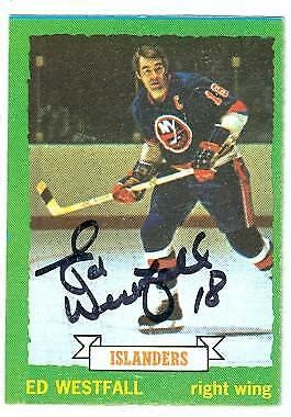 Ed Westfall autographed hockey card (New York Islanders) 1973 Topps #67 ...