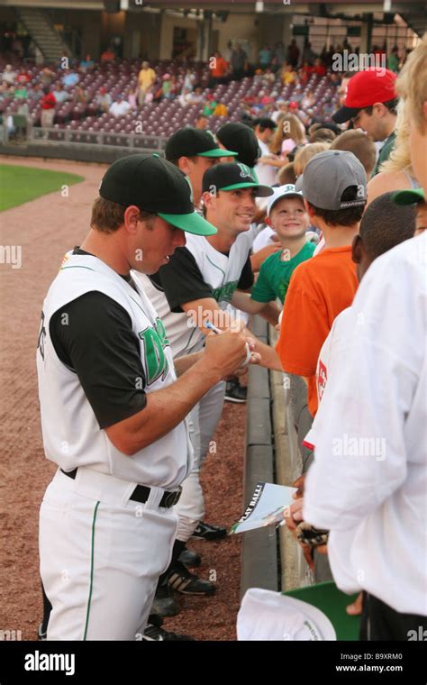 Signing Autographs Dayton Dragons Baseball Players Dayton Ohio Stock Photo - Alamy