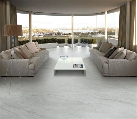 Modern living room with an elegant white marble floor #marble #floor # ...