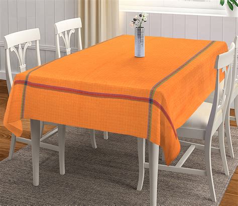 Buy Orange Rectangular Handloom Table Cover (60X60 inch) Online in ...