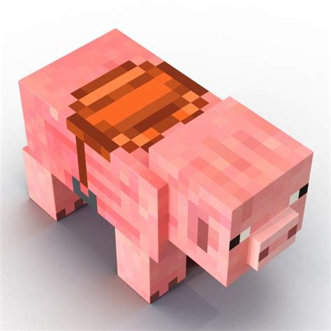 Minecraft Pig with Saddle Rigged 3D | 3D Molier International