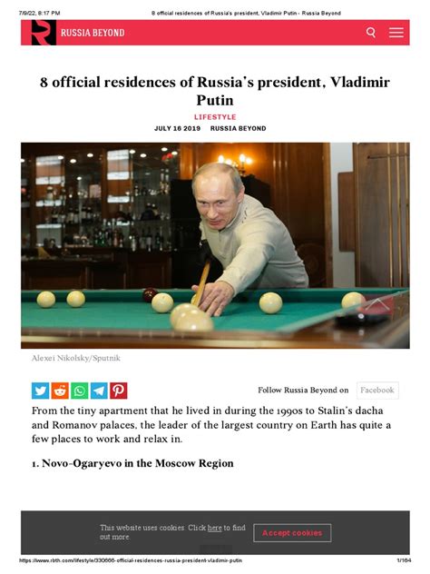 8 Official Residences of Russia's President, Vladimir Putin - Russia Beyond | PDF | Vladimir ...