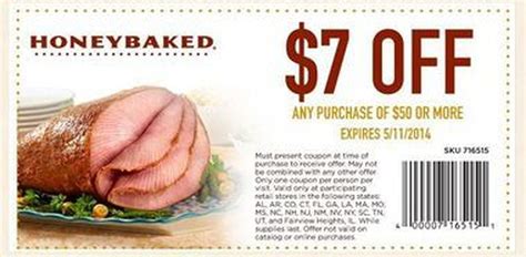 Printable $7 Off Honey Baked Ham Coupon