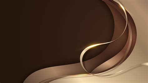 Abstract 3D modern luxury banner design template golden wave paper cut with gold ribbon lines on ...