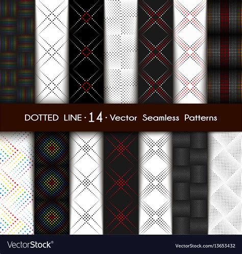 Set dotted line seamless patterns Royalty Free Vector Image