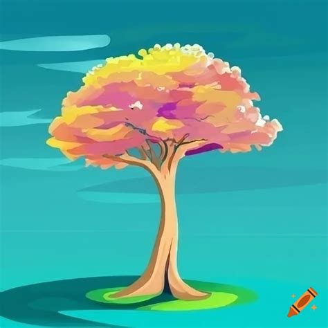 Tree coloring page on Craiyon