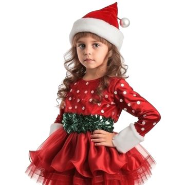 Pensive Little Girl Wearing Christmas Costume Standing Isolated, Little, Little Girl, Kids Girl ...