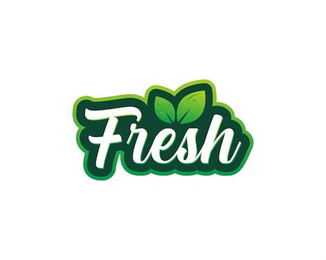Premium Vector | Fresh typography logo design fresh with leaf logo ...