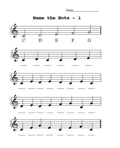 Free Music Note Worksheets For Kids