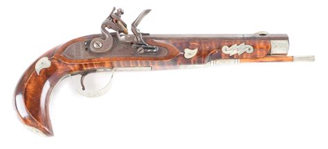 Lot Detail - (A) CONTEMPORARY FLINTLOCK KENTUCKY PISTOL.