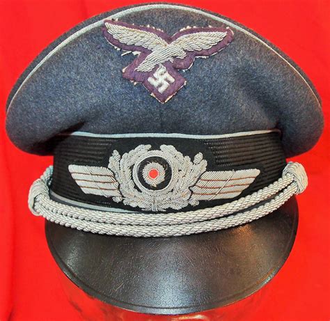 WW2 GERMAN AIR FORCE OFFICER’S LUFTWAFFE VISOR CAP BY EREL – JB ...