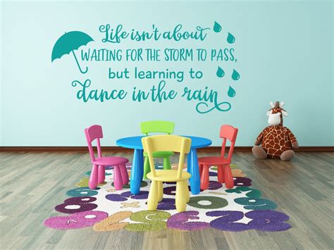 Dance in the Rain Wall Decal Life Quote Dancing in the Rain | Etsy