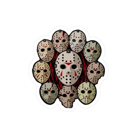 Friday the 13th Jason Mask Evolution Full Color Vinyl Decal - Etsy