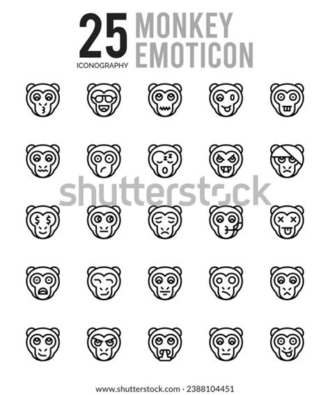 25 Monkey Emoticon Icons Pack Vector Stock Vector (Royalty Free) 2388104451 | Shutterstock