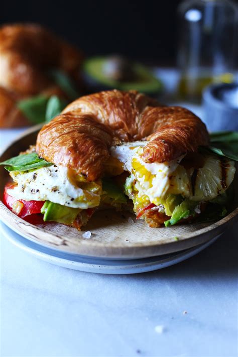 Croissant and Fried Egg Sandwich