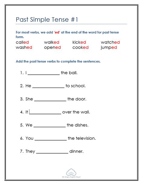 Past Simple Tense #1 - Mr. Greg's English Cloud