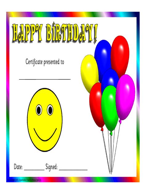 Fillable Online Happy Birthday! Fax Email Print - pdfFiller