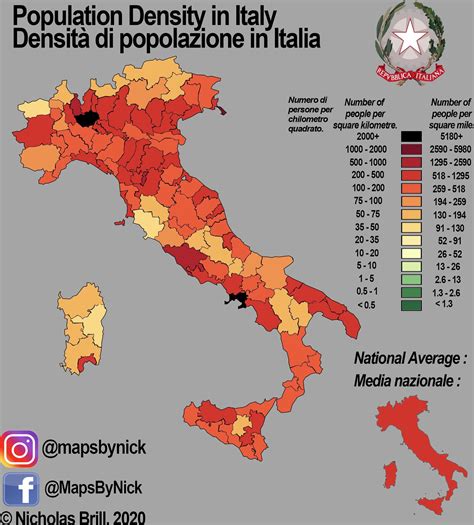 Population Density Map of Italy : r/MapPorn