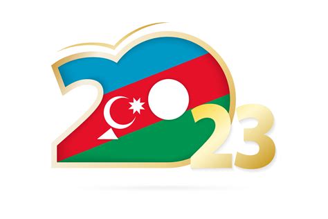 Year 2023 with Azerbaijan Flag pattern. 12803122 Vector Art at Vecteezy