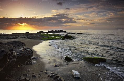 Sunset on mediterranean sea featuring sunset, sea, and sunset sea | Nature Stock Photos ...