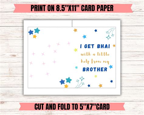 Printable Raksha Bandhan Card Brother Cardblue Yellow Blank - Etsy