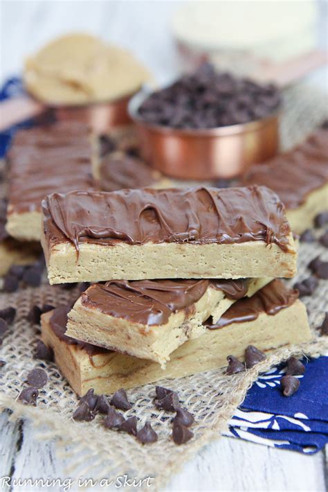 No Bake Homemade Peanut Butter Protein Bars recipe | Running in a Skirt