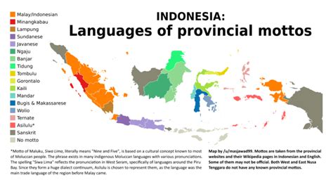 Map : Indonesia: Languages of provincial mottos [OC] - Infographic.tv - Number one infographics ...