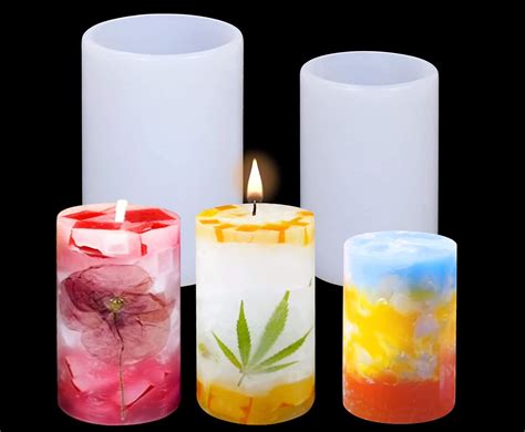 Cylinder candle mold candle making body mold silicone mold for resin casting epoxy mold wax ...