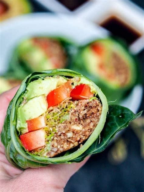 Raw Vegan Recipes - Collard Wraps {Gluten Free, Paleo} | Recipe | Raw vegan recipes, Raw vegan ...