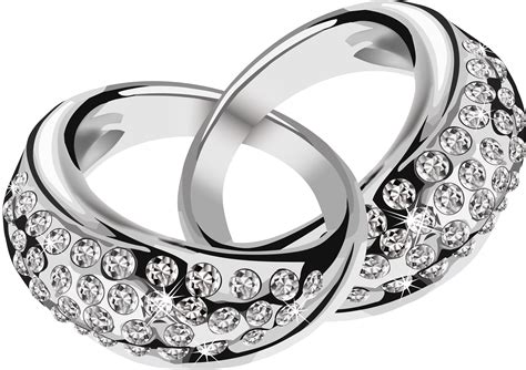 silver rings with diamonds PNG