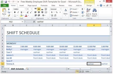 Free Weekly Employee Shift Template for Excel