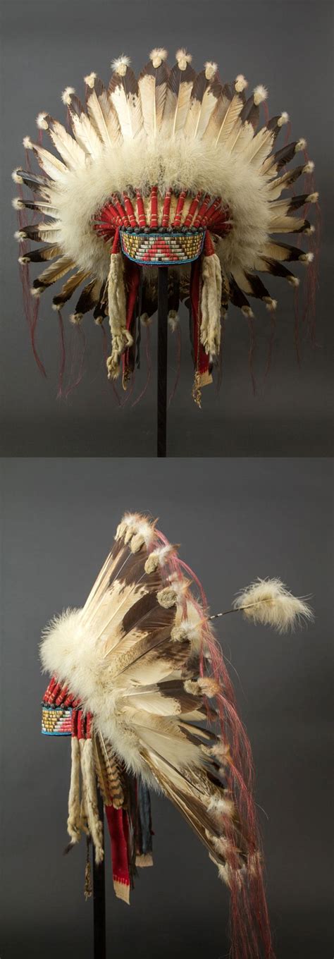 Warrior's headdress | Sioux / Plains Indians (USA) | 32 eagle feathers, horsehair, f… | Native ...