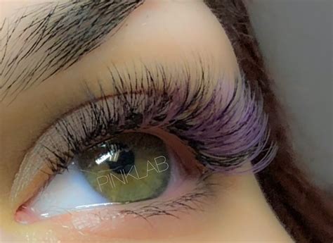 Volume lashes with a pink and purple color splash. Used D.07 3-4D Mixed ...