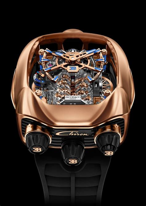 Jacob & Co. reveals four new iterations of the Bugatti Chiron Tourbillon watch with a tiny ...