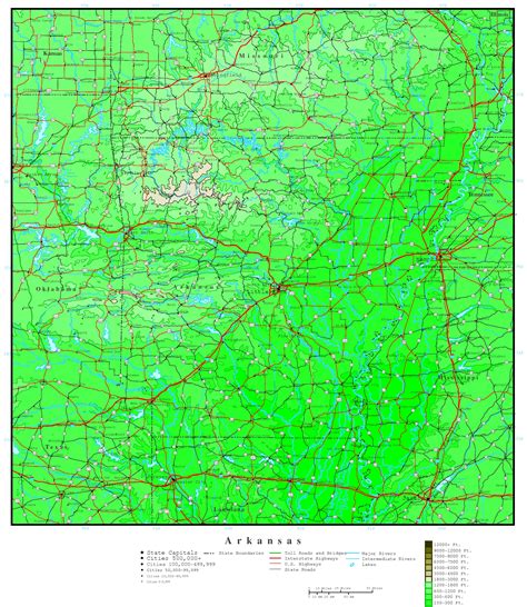 Arkansas Elevation Map