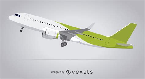 Illustrated Airplane Taking Off Vector Download