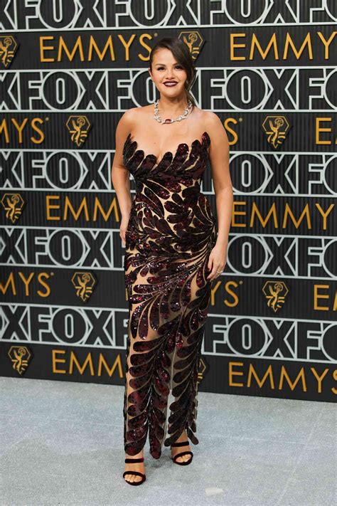 Selena Gomez Wore a Sheer, Oxblood Gown to the 2024 Emmys