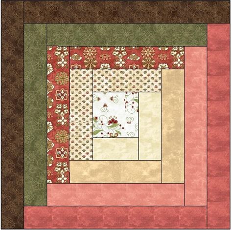 Traditional Log Cabin Quilt Block Pattern Download - Etsy | Edredones con la técnica log cabin ...