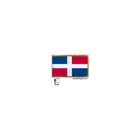 Dominican Rep Flag Frg w/pole hem 3x5' Nylon | Quality Flags