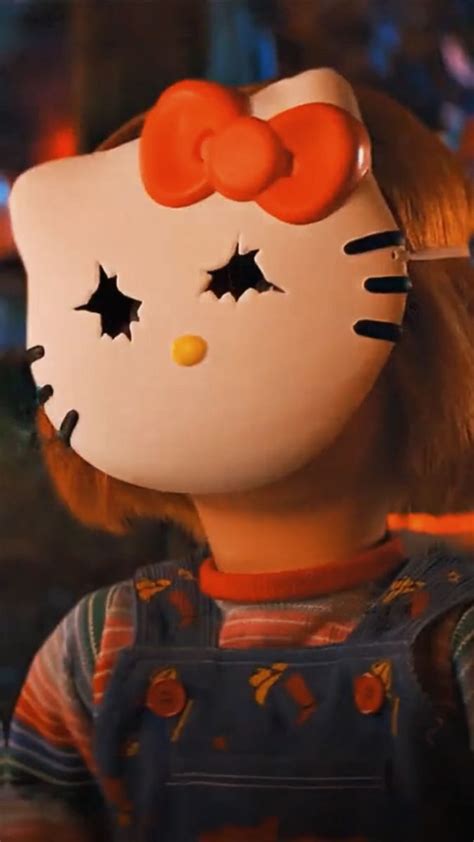 Chucky in a hello Kitty mask | Chucky doll, Horror cartoon, Chucky