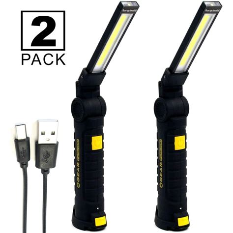 Enthusiast Gear LED Work Light - USB Rechargeable COB Flashlight with ...