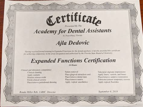 Dental Certificate For Kids