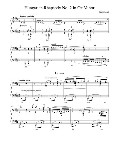 Hungarian Rhapsody No. 2 Sheet music for Piano (Solo) | Musescore.com