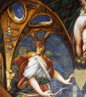 Actaeon turned into stag by Diana, detail of the Diane and Acteon hall