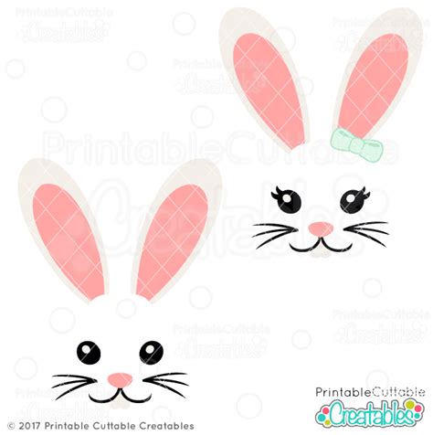 Art & Collectibles Bunny SVG Silhouette Cut File Easter SVG Bunny Face ...